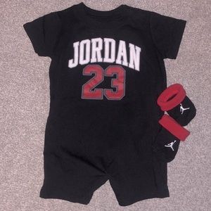 Jordan 23 Nike 0-6M Baby Onesie With Booties Excellent Condition